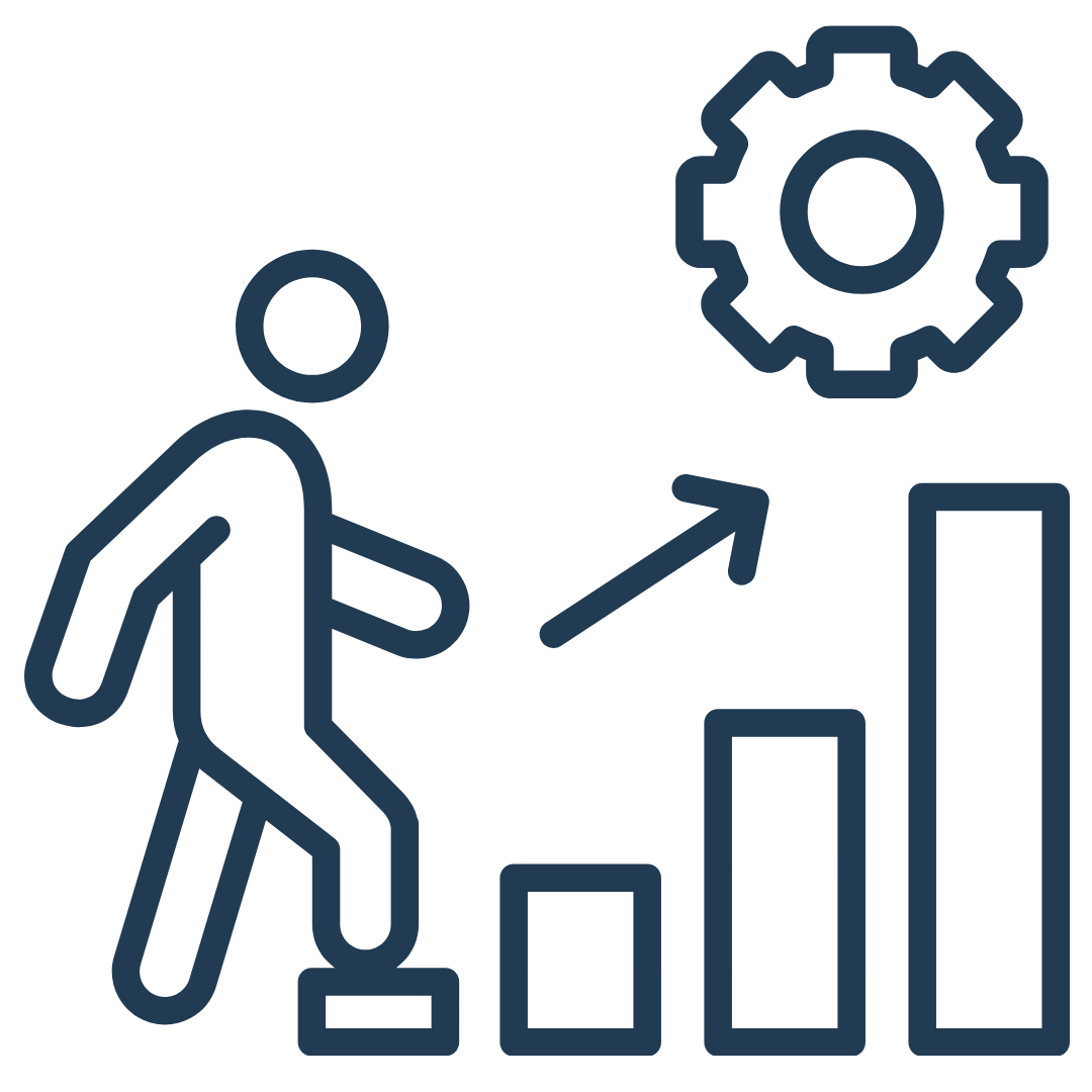 icon of a person walking upwards